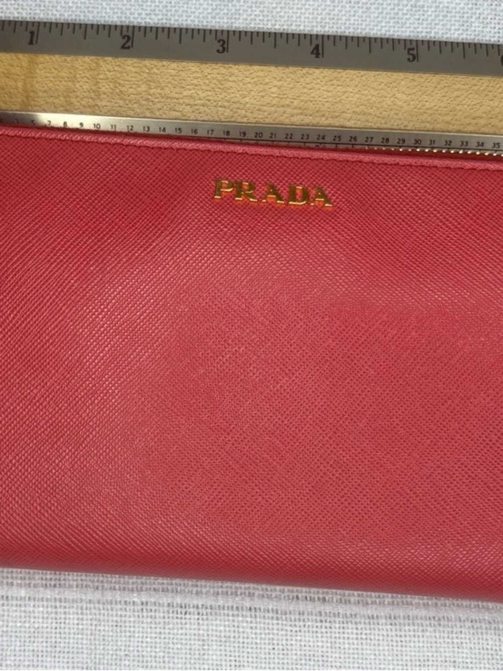 Prada Saffiano Leather Zip Around Wallet Pink OS Luxury